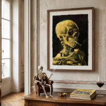 Schedel met brandende sigaret van Vincent van Gogh