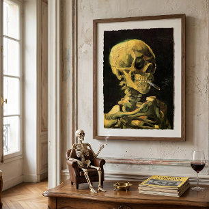 Schedel met brandende sigaret van Vincent van Gogh Poster