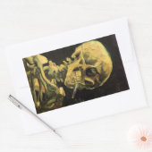 Schedel met brandende sigaret van Vincent van Gogh Rechthoekige Sticker (Envelop)