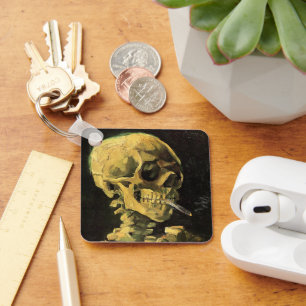 Schedel met brandende sigaret van Vincent van Gogh Sleutelhanger