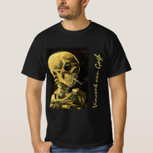 Schedel met brandende sigaret van Vincent van Gogh T-shirt
