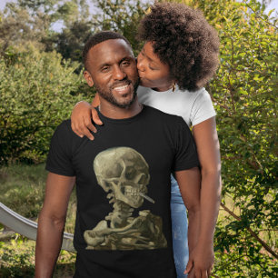 Schedel met brandende sigaret van Vincent van Gogh T-shirt