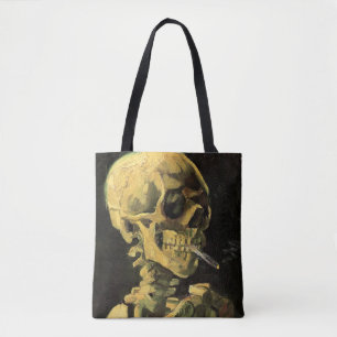 Schedel met brandende sigaret van Vincent van Gogh Tote Bag