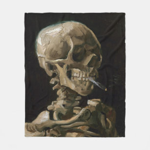 Schedel met brandende sigaret Vincent van Gogh Kun Fleece Deken