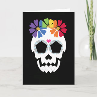 Schedel met de Bloemen van de Regenboog Kaart