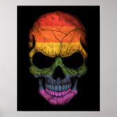  schedel met de vlag van Gay Pride Rainbow Poster (Voorkant)