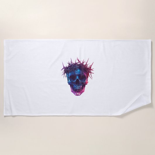 Schedel met doornenkroon strandlaken (Voorkant)