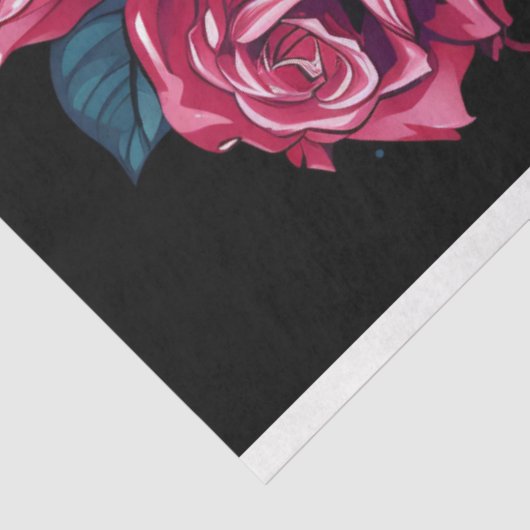 Schedel met Dripping Rozen 1 Decoupage Papier (Detail)