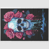 Schedel met Dripping Rozen 1 Decoupage Papier (Voorkant)