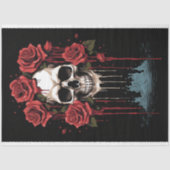 Schedel met Dripping Rozen 4 Decoupage Papier (Voorkant)