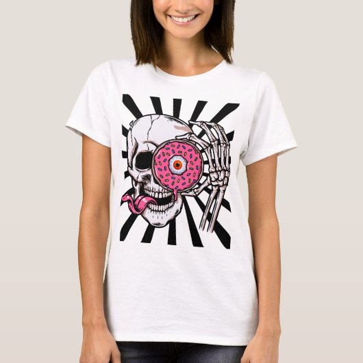 Schedel met een donut oog t-shirt (Voorkant)