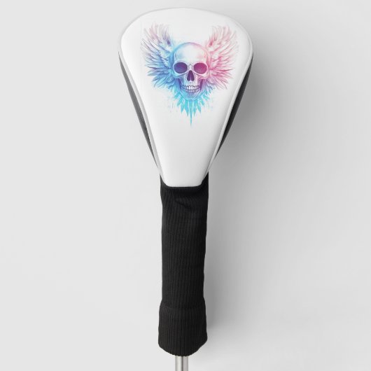 Schedel met engelenvleugels golfheadcover (Voorkant)