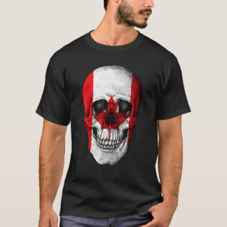 Schedel Met Esdoornblad Canadese Vlag Gelukkig Can T-shirt