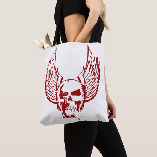 Schedel met etherische vleugels tote bag (Dichtbij)