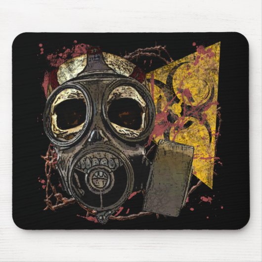 Schedel Met Gasmasker Muismat (Voorkant)
