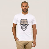 Schedel met geruite emmerhoed Grafisch T-shirt (Voorkant volledig)