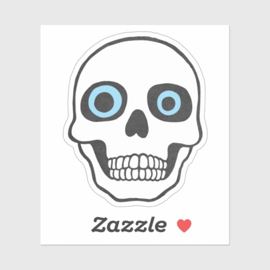 Schedel met googly ogen vinyl decal sticker (Vel)