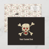 Schedel met harten briefkaart (Voorkant / Achterkant)