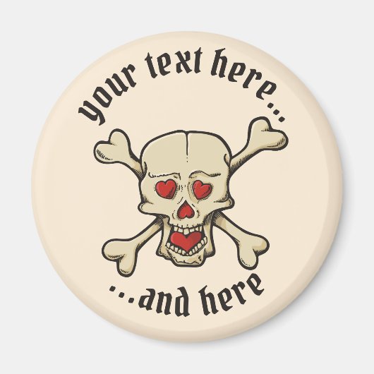 Schedel met harten magneet (Voorkant)