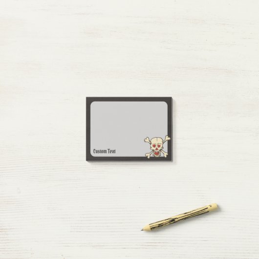 Schedel met harten post-it® notes (Op bureau)