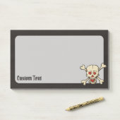 Schedel met harten post-it® notes (Op bureau)