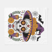 Schedel met heks hoed Halloween Vector Fleece Deken (Voorkant (Horizontaal))