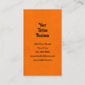 Schedel met hoge hoed verbrand Sinaasappel blauw T Visitekaartje (Achterkant)