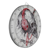 Schedel met hoofdtelefoon ontwerp dartbord (Voorkant Links)