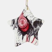 Schedel met hoofdtelefoon ontwerp keramisch ornament (Rechts)