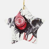 Schedel met hoofdtelefoon ontwerp keramisch ornament (Voorkant)