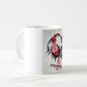 Schedel met hoofdtelefoon ontwerp koffiemok (Voorkant links)