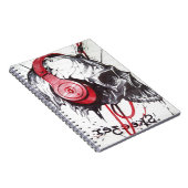 Schedel met hoofdtelefoon ontwerp notitieboek (Rechterzijde)