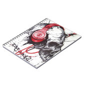 Schedel met hoofdtelefoon ontwerp notitieboek (Linkerzijde)