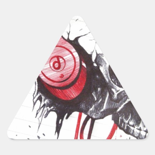 Schedel met hoofdtelefoon ontwerp sticker (Voorkant)