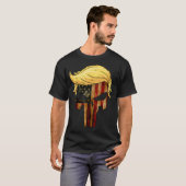 Schedel met iconische Trump Hair President Vlag T-shirt (Voorkant volledig)