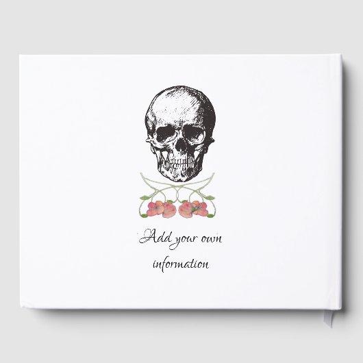 Schedel met klaprozen gastenboek (Achterkant)