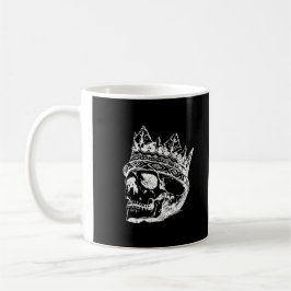 Schedel met kroon op een koffiemok