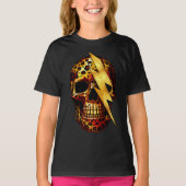 Schedel met luipaardprint & gouden glitters t-shirt (Voorkant)