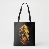 Schedel met luipaardprint & gouden glitters tote bag (Voorkant)