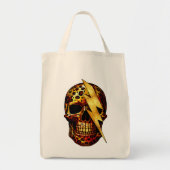 Schedel met luipaardprint & gouden glitters tote bag (Voorkant)