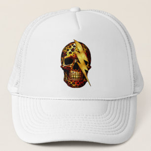 Schedel met luipaardprint & gouden glitters trucker pet
