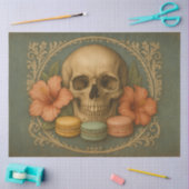 Schedel met Macarons  | Vintage Schedel Decoupage Tissuepapier (Craft)