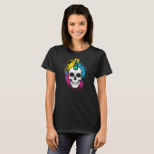Schedel met Mohawk in stads graffiti-stijl T-shirt (Voorkant volledig)