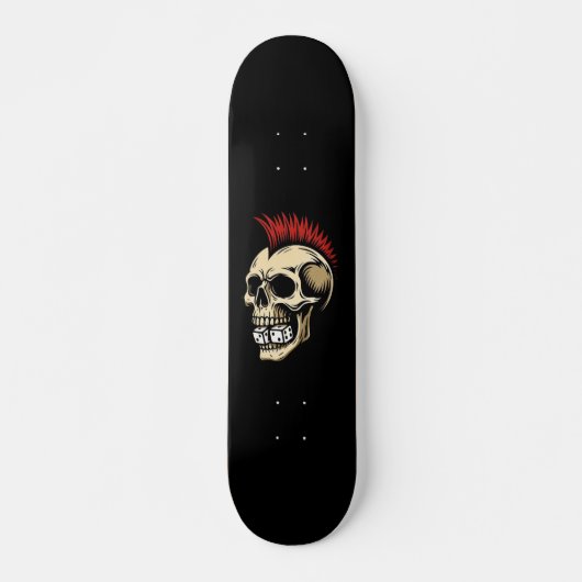 Schedel met Mohawk Punk Rock Persoonlijk Skateboard (Voorkant)