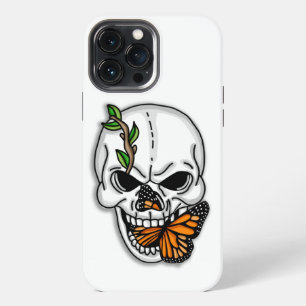 Schedel met monarchvlinder iPhone 13 pro max hoesje