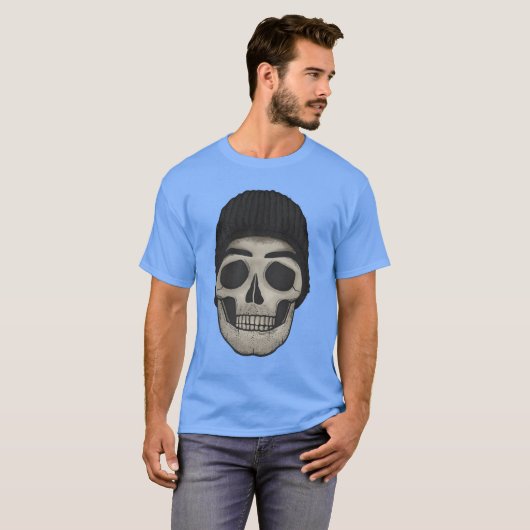 Schedel met muts t-shirt (Voorkant volledig)