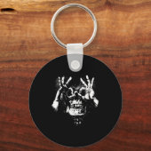 Schedel met OK Patroon Graphic Sleutelhanger (Voorkant)