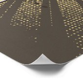 Schedel met pet en vleugel op stralen op maat post poster (Hoek)