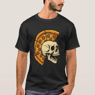 Schedel met pizzapruik Functie Punkerig voedsel T-shirt