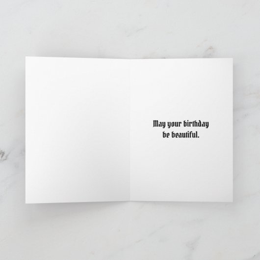 Schedel met rode en witte bloemen Verjaardag Kaart (Binnen)